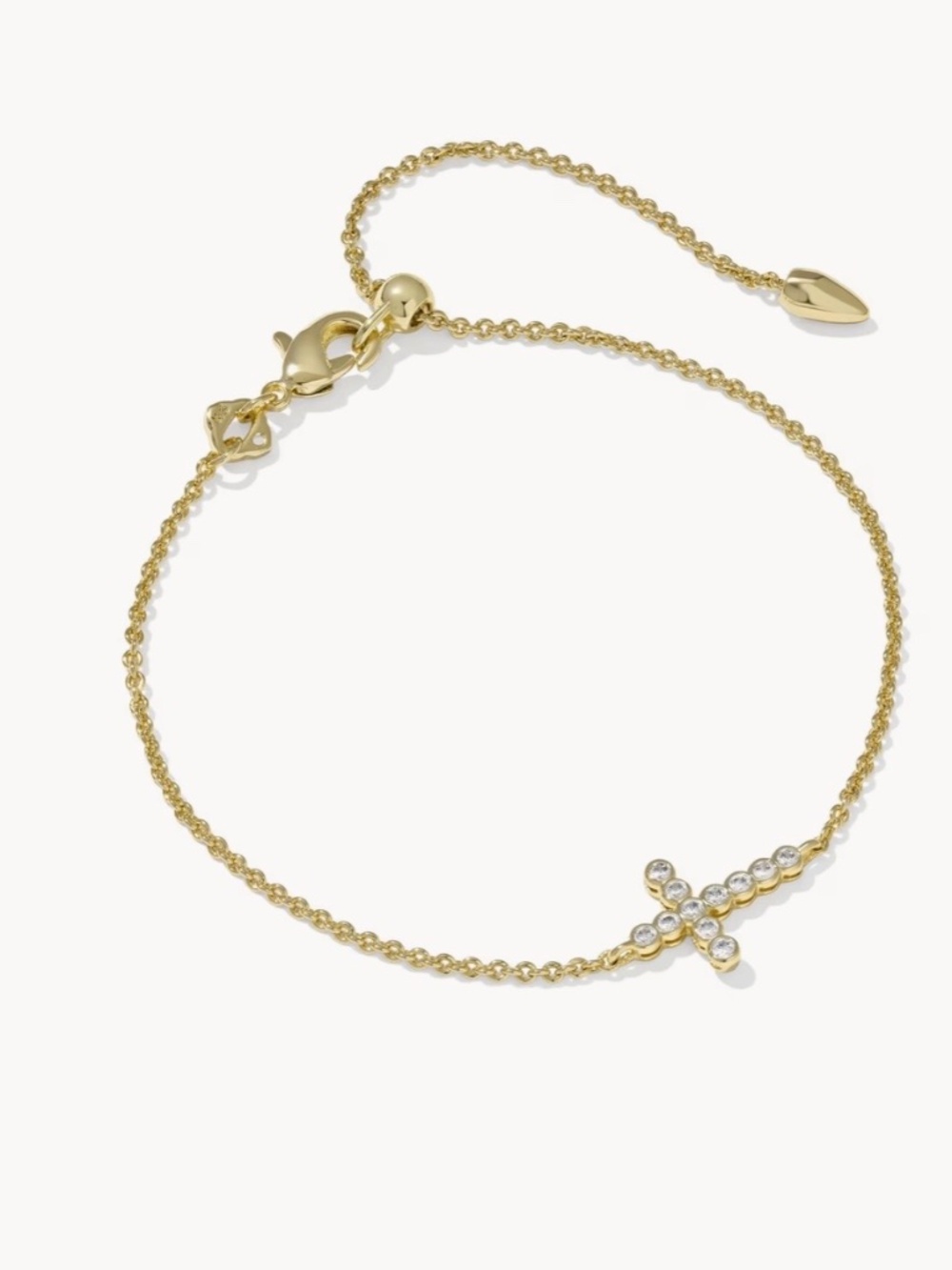 Kendra Scott Cross Gold Crystal Delicate Chain Bracelet